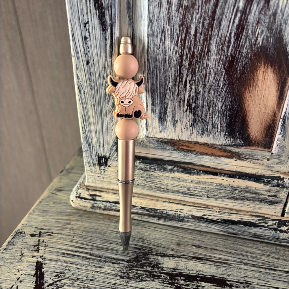Cute Cow Beaded Pen